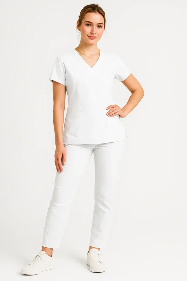 Conjunto Antifluidos Filipina Con Resorte En La Espalda y Pantalon Recto Modelo Paris - Image 4